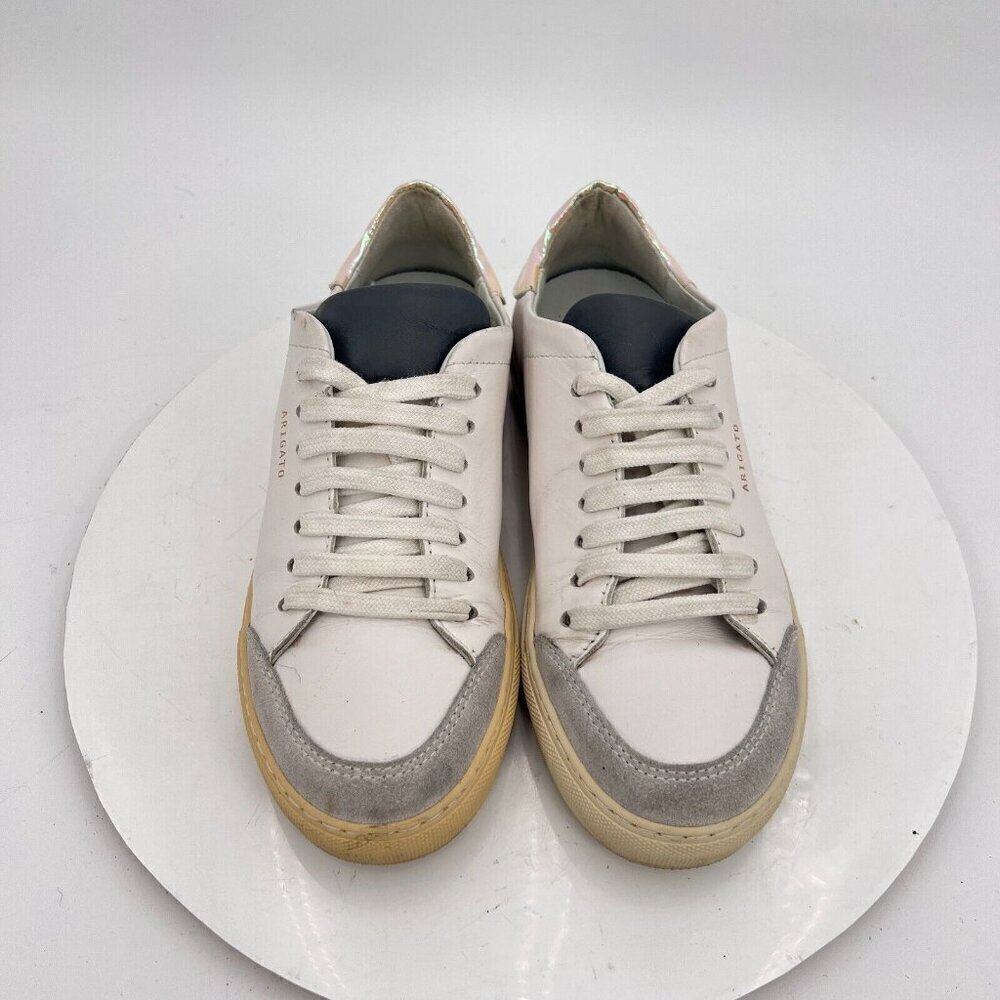 Axel Arigato Clean 90 Women Size 6 White Leather Grey Suede Low Top Casual Shoes - Picture 3 of 14